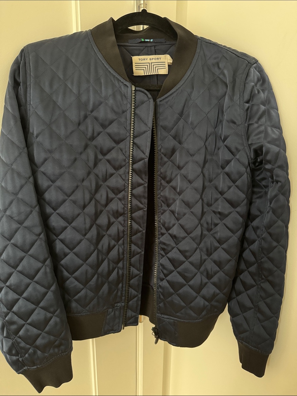 Tory Sport Quilted Bomber Jacket - Dark Navy